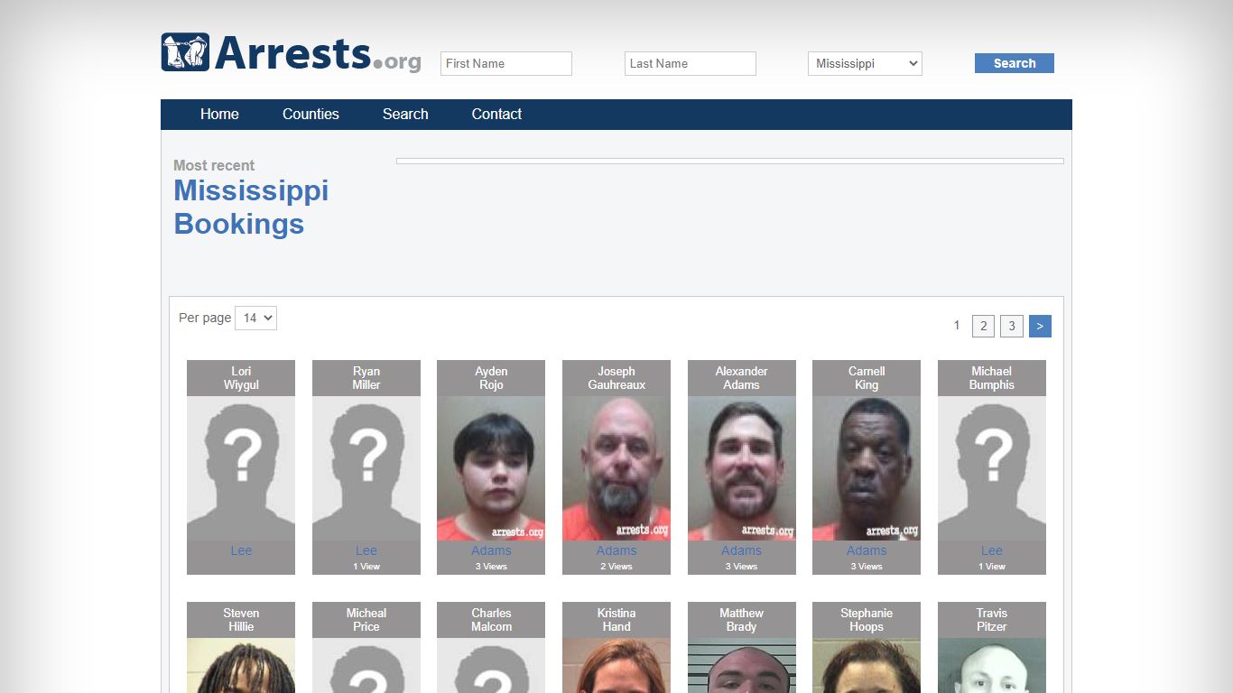 Mississippi Arrests and Inmate Search